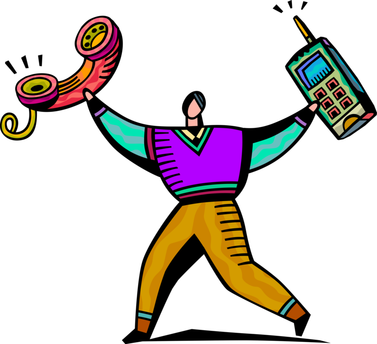 Vector Illustration Of Businessman With Mobile Cell (766x700), Png Download