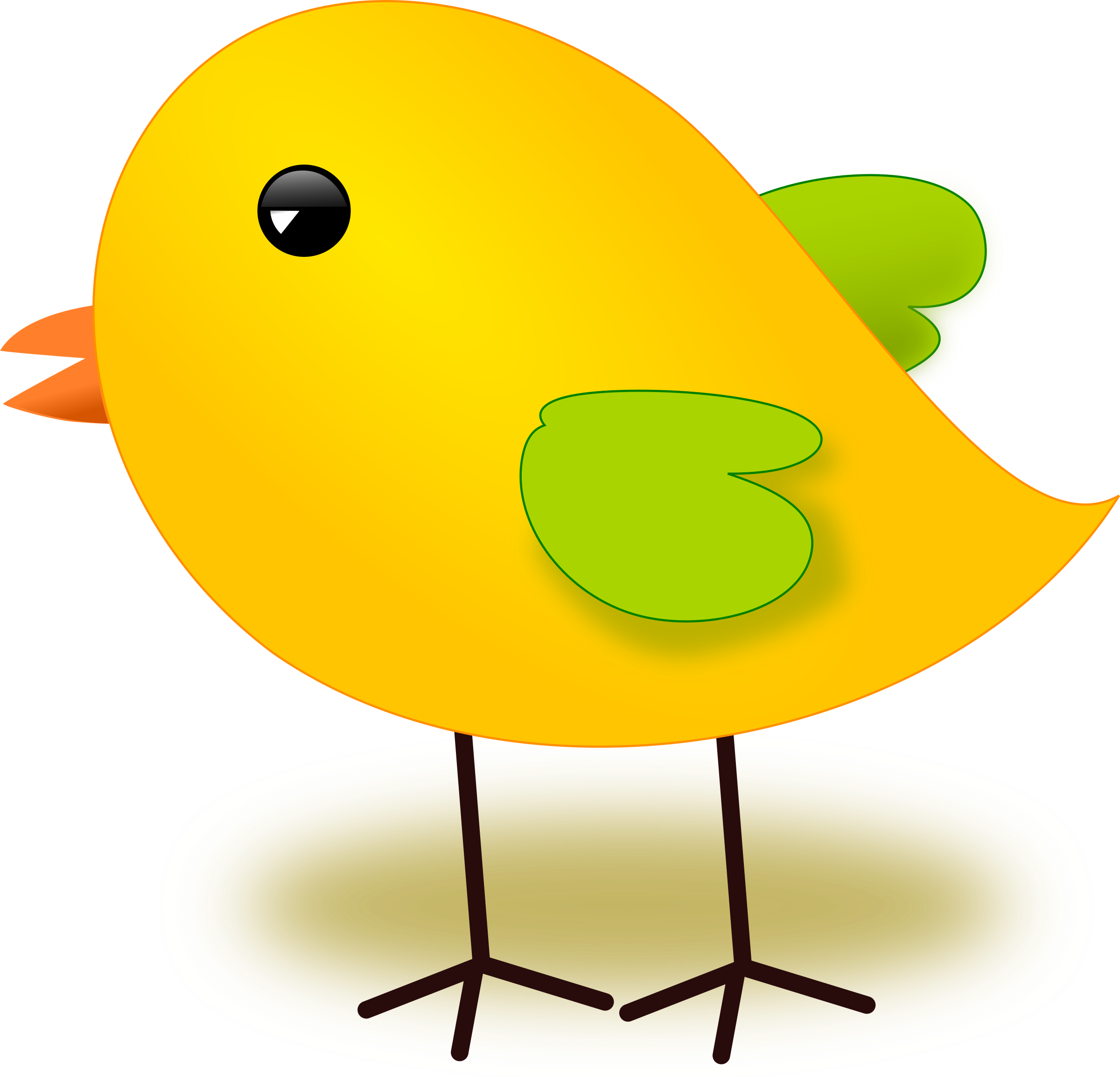 Bird Clipart Chicken - Yellow Chick Queen Duvet (2400x2310), Png Download