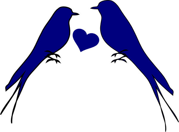 Two Birds With Heart Clip Art - Transparent Background Love Png (600x444), Png Download
