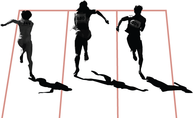 The 100-metre Sprint Where You Get To Choose The Runners - Running Across Finish Line (633x403), Png Download