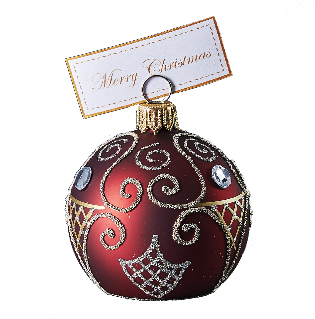 Hand Crafted Christmas Ornament Ruby Cardholder With - Christmas Ornament (1280x1280), Png Download