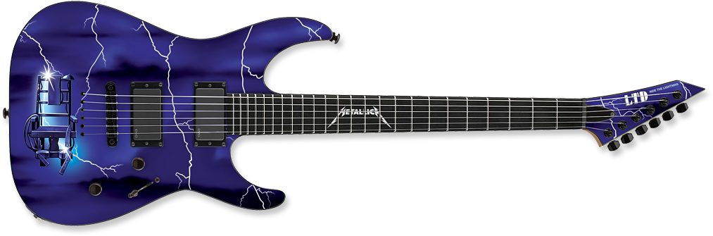 Ltd Ride The Lightning - Esp Ltd Limited Edition Metallica Ride The Lightning (1024x363), Png Download