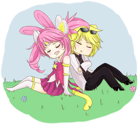 Kazura, I Really Do Ship Ezreal And Lux - Cartoon (500x450), Png Download