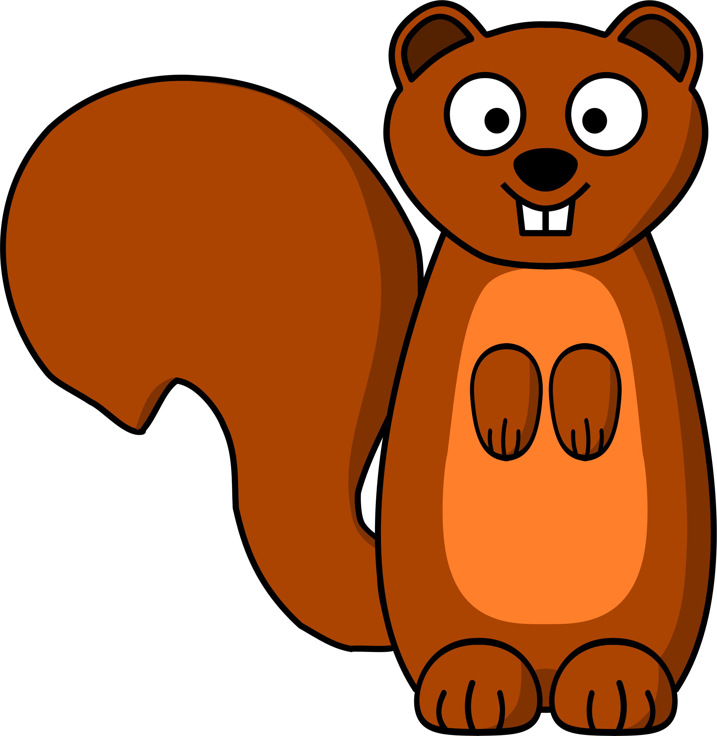 Squirrel Stoat Ferret Computer Icons Drawing - Clip Art Squirrel (730x750), Png Download
