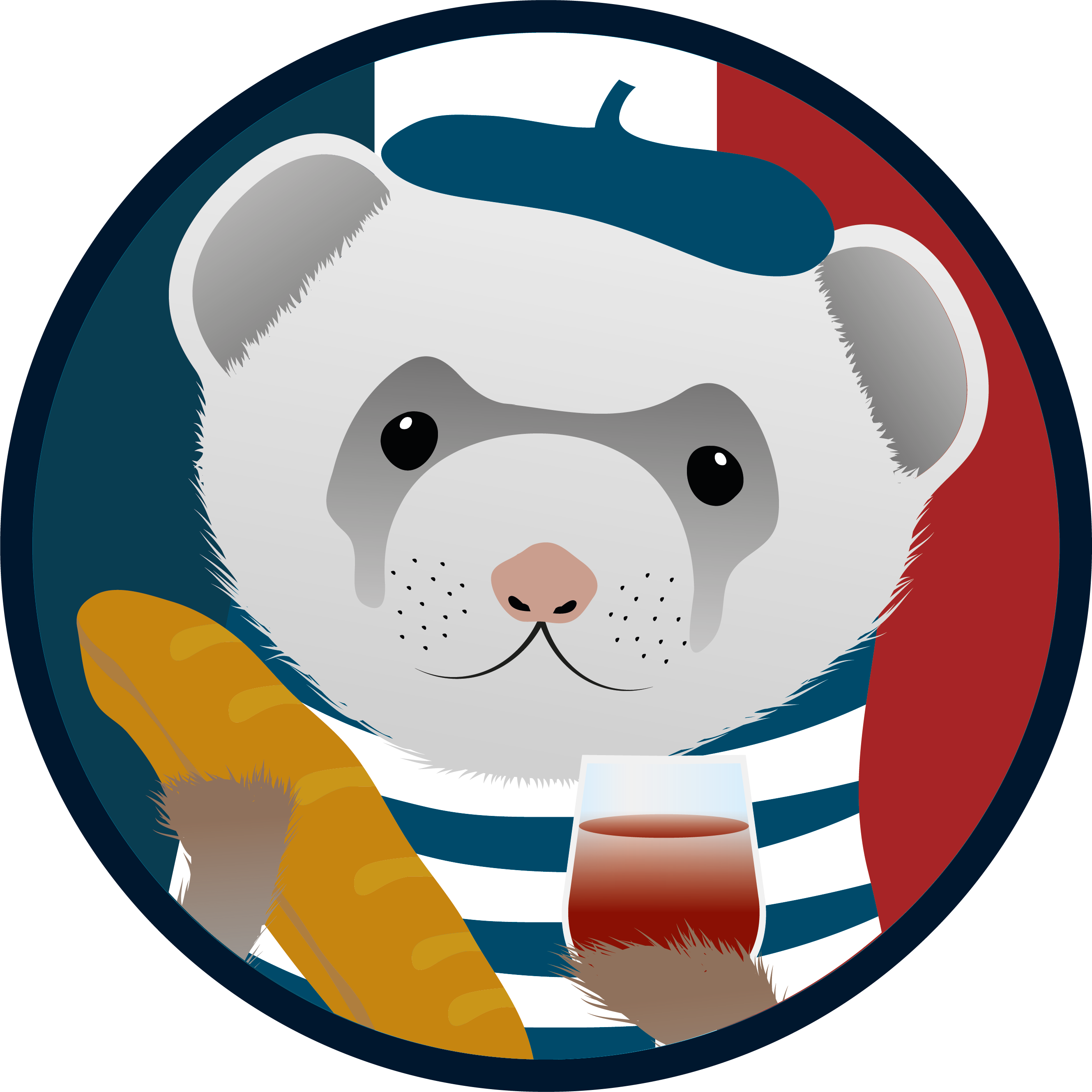 Ferret-badges 3 French Food Ferret - Ferret Card Rectangle Magnet (2658x2658), Png Download