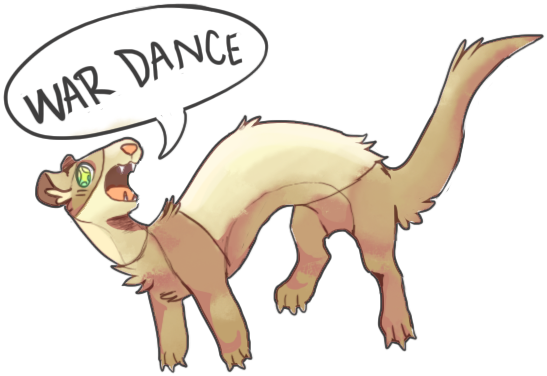 Ferret War Dance By Meritferret-da0vu91 - Ferret Wardance (617x488), Png Download