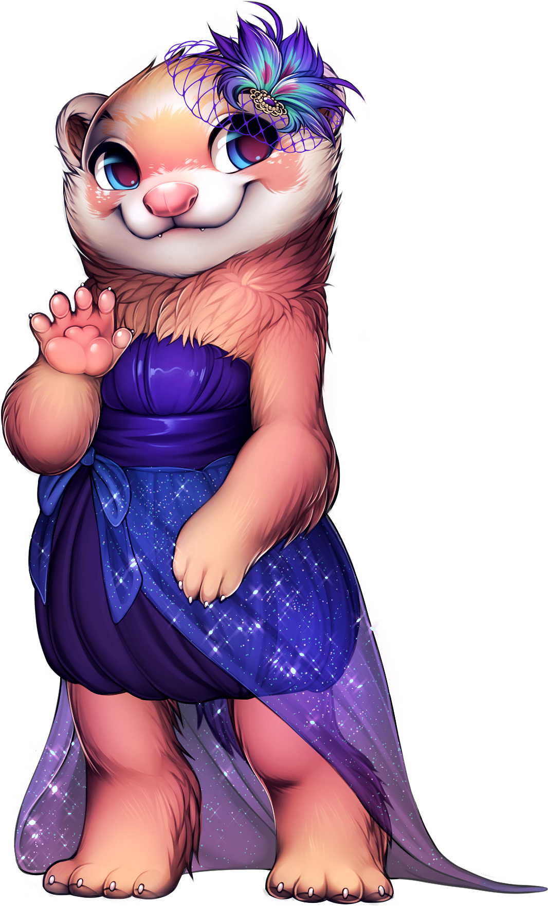 Ferret Elegant Dress - Dressy Mustelid Furvilla (1119x1783), Png Download