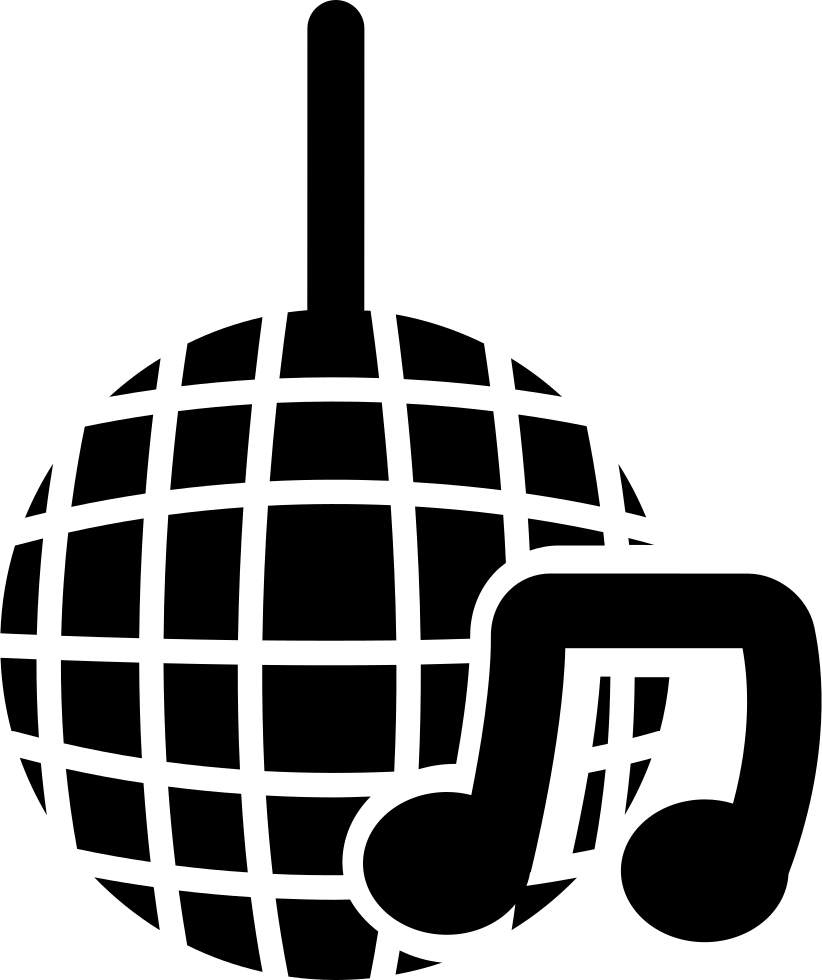 Disco Ball Of Small Mirrors With Musical Note Symbol - Bola De Espejos Dibujo (822x980), Png Download