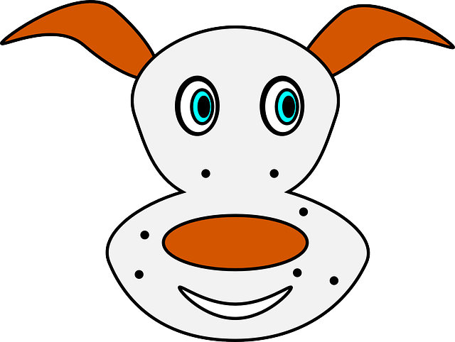 Dog, Spotty, Freckles, Happy, Cartoon, Face, Head, - Con Chó Hoạt Hình (640x482), Png Download