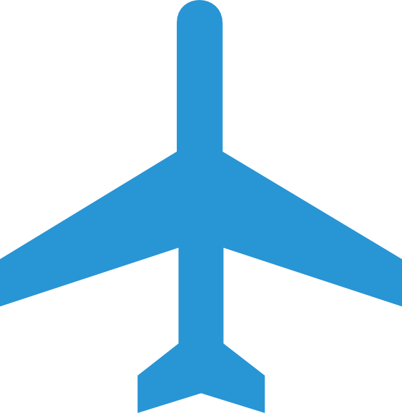 Plane Blue Clip Art At Clker Com - Plane Clipart Blue (582x598), Png Download