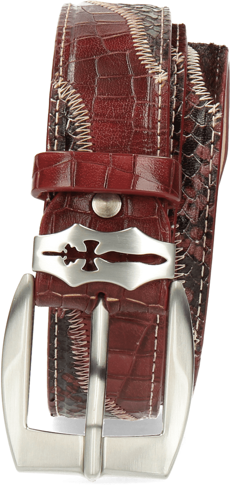 Belts Larry 2 Hair On Crock Snake Burgundy Sword Buckle - Buckle (1024x1024), Png Download