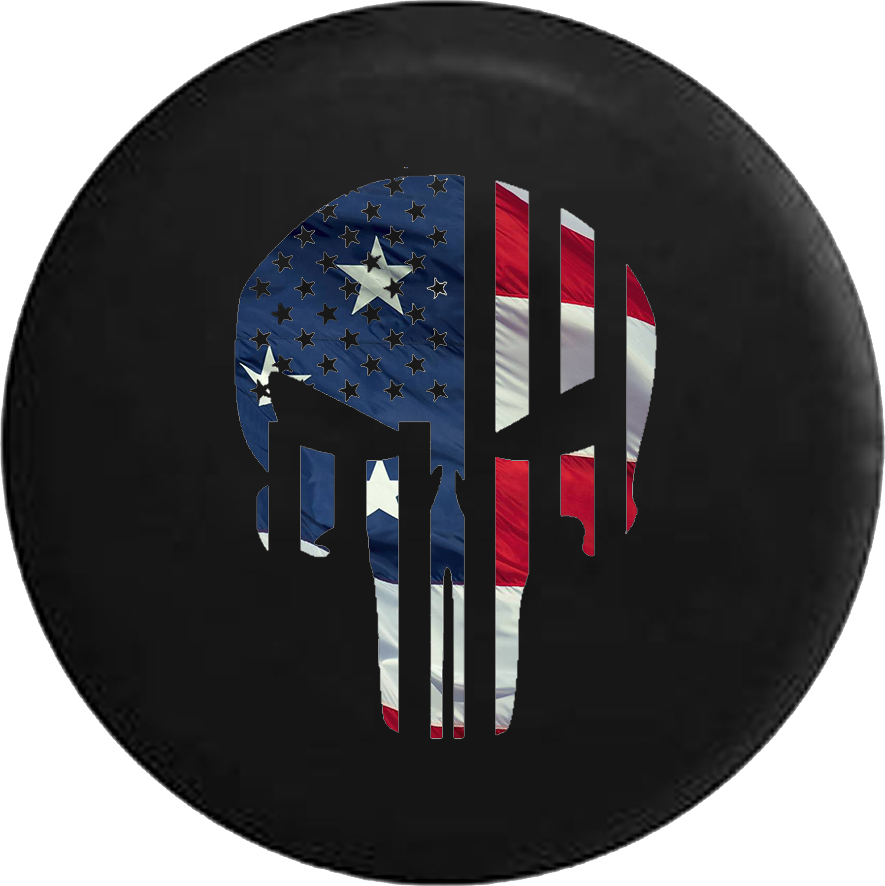 Tactical American Waving Flag Patriot Skull - Emblem (1797x1800), Png Download