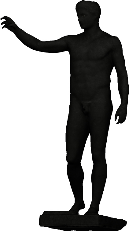 Costume Armatolo's - Greek Statue Png Black (612x881), Png Download