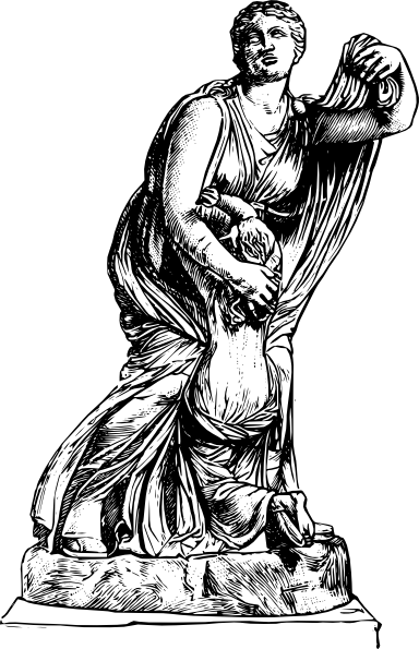 Mythical Clipart Greek Statue - Clip Art Statue (384x595), Png Download