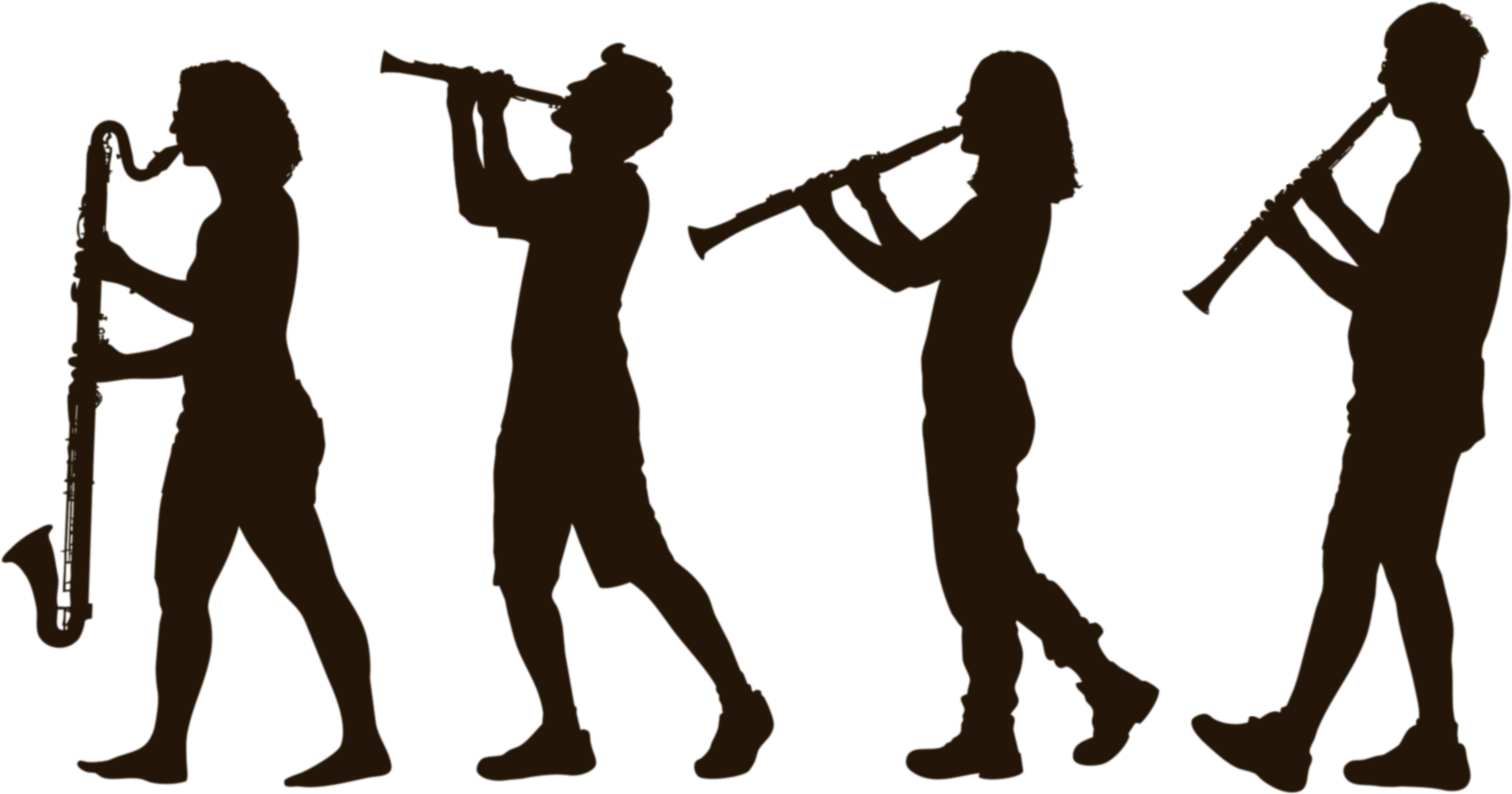 Activity Feed - Clarinet Silhouette Female (3750x1969), Png Download