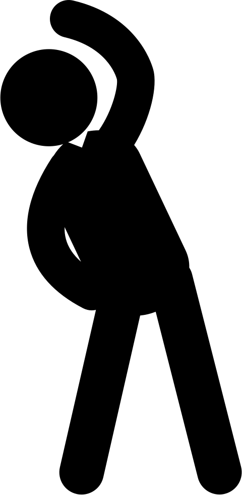 Stretching Male Silhouette - Stretching Icon Free Black And White (480x981), Png Download