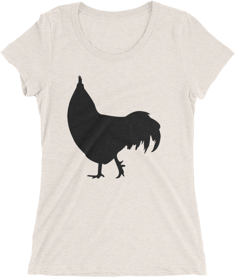 Black Chicken Silhouette For Tshirts Mockup Flat Front (1000x1000), Png Download