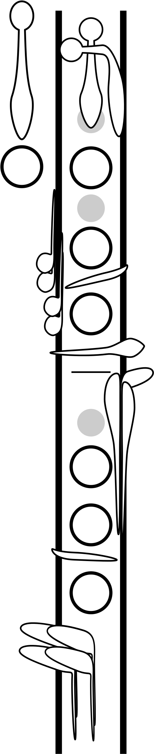 Open - Clarinet Empty Fingering Chart (2000x2828), Png Download