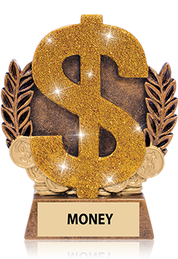 2585 - Money Sign Trophy (300x400), Png Download