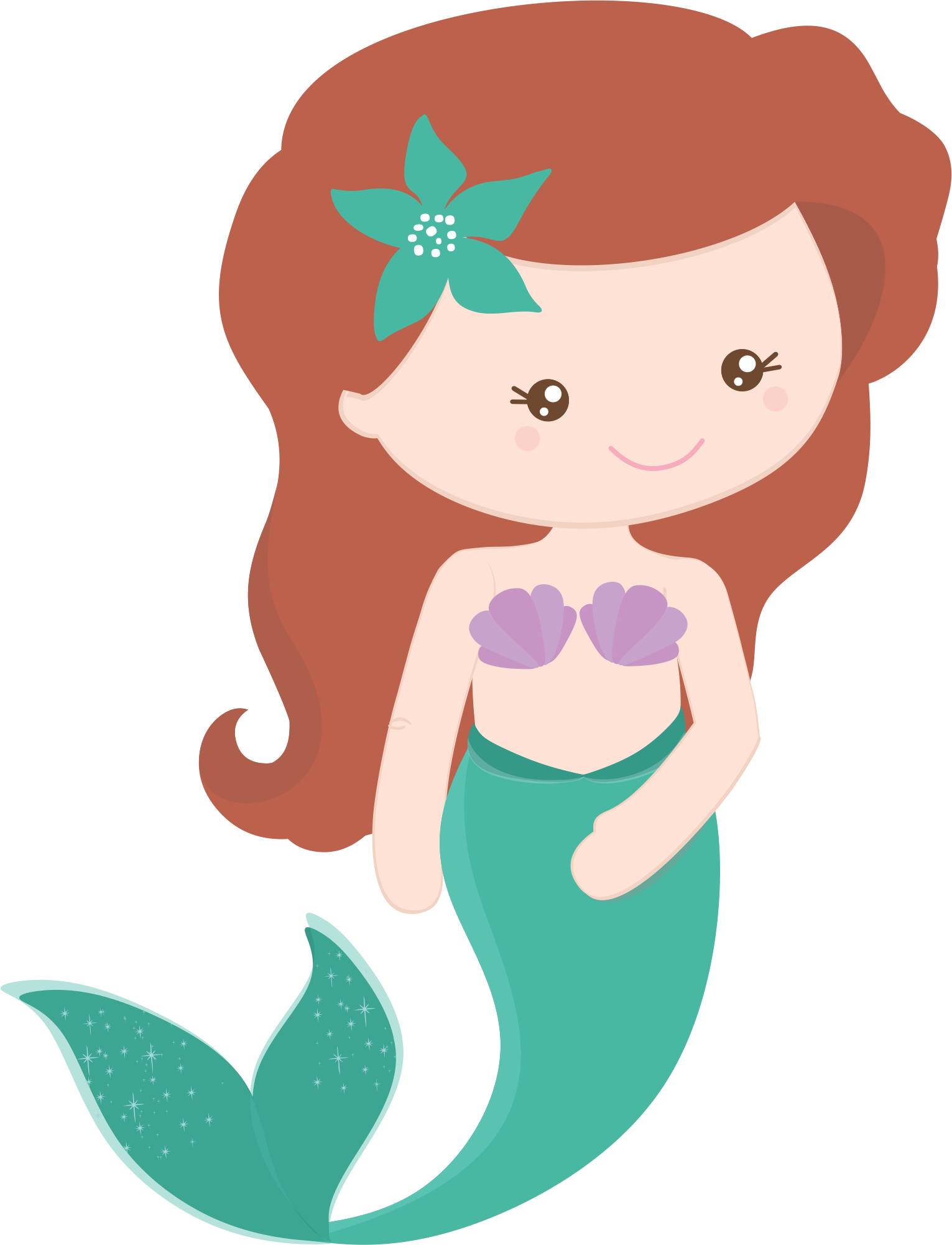 Mermaid Clipart Png - Illustration (1531x2001), Png Download