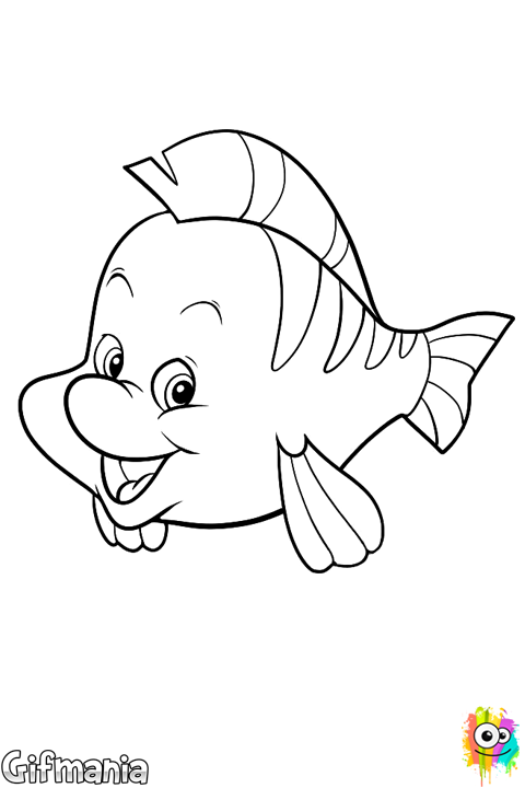 Png Freeuse Stock Flounder - Draw Flounder From The Little (480x720), Png Download
