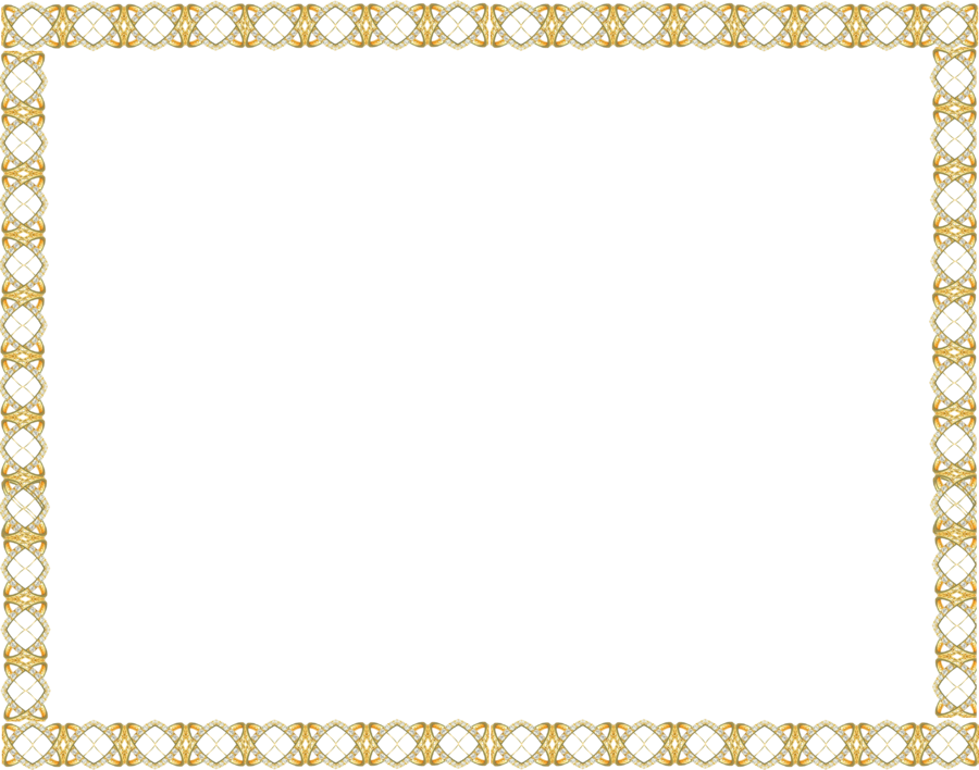 Cadre Glitter Clipart Picture Frames - Golden Border (900x708), Png Download