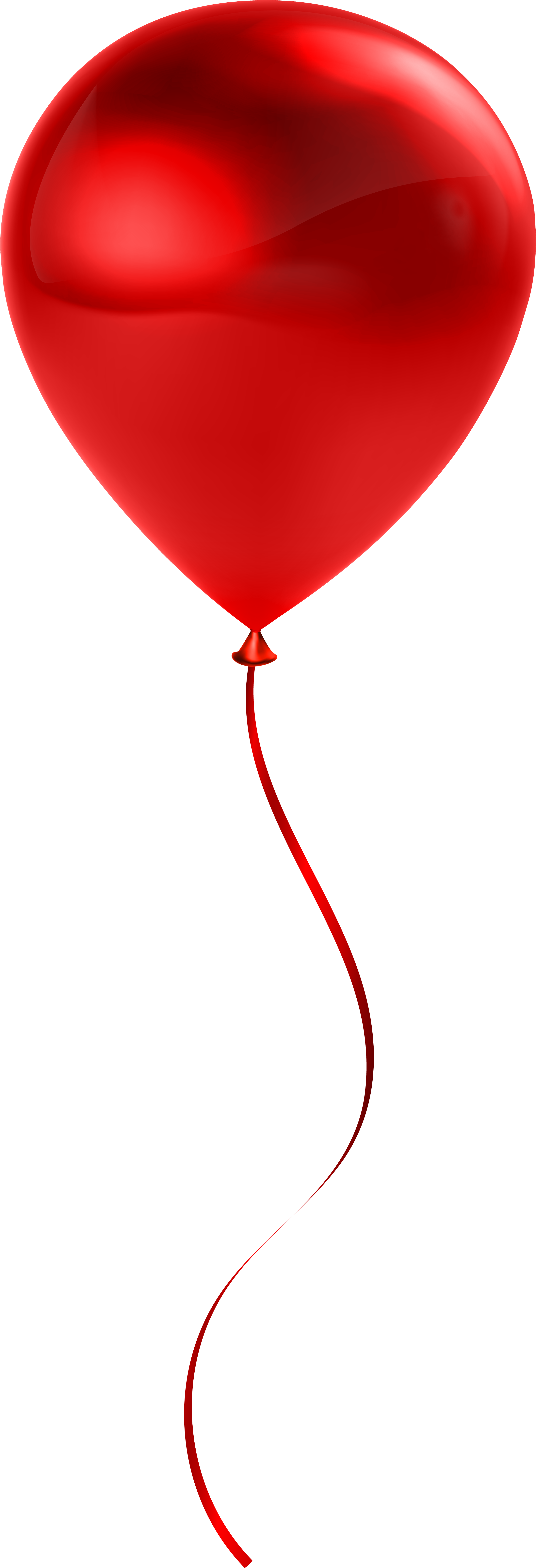 Two Red Heart Balloons Clipart - Single Red Balloon Png (2910x8000), Png Download