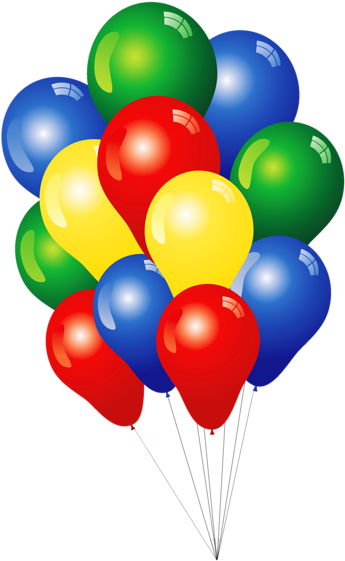 3 Balloon Png - Multicolored Balloons (385x600), Png Download