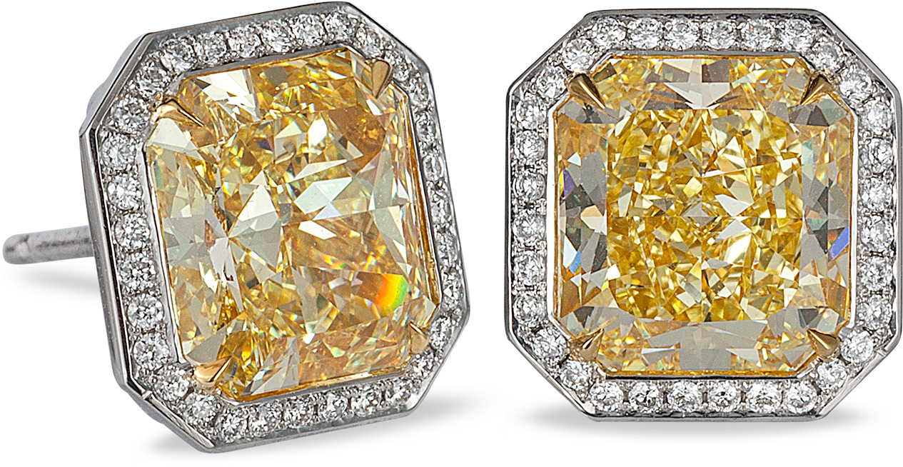 Yellow Diamond Stud Earrings - Kays Yellow Diamond Earrings (1280x860), Png Download