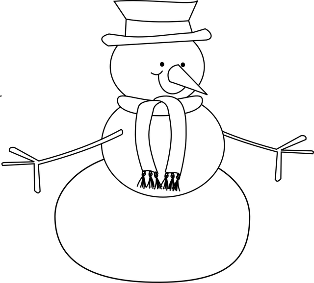 Snowman Black And White Carson Dellosa Snowman Clipart - Snowman Black And White Clip Art (640x578), Png Download