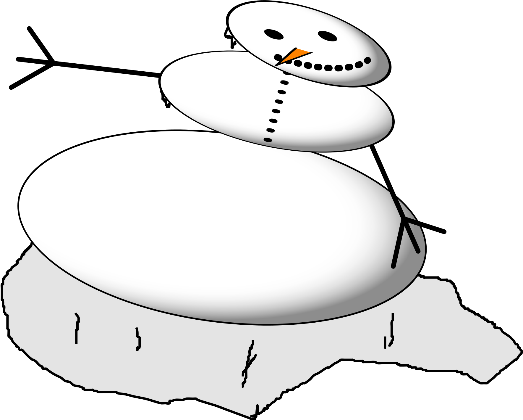 Download A Melting Snowman - Cartoon PNG Image with No Background -  