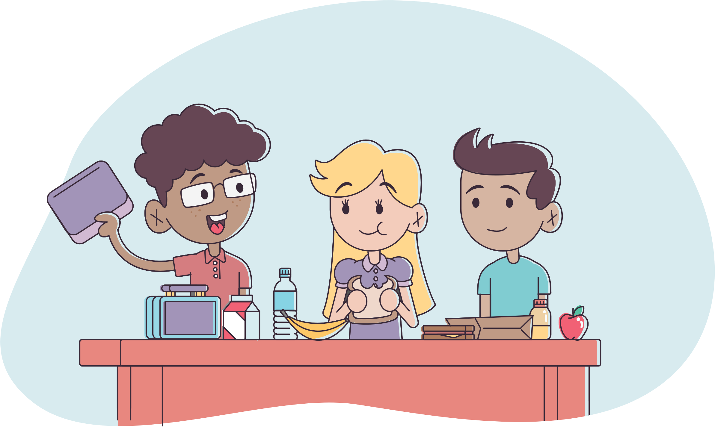 Students Having Lunch Students Having Lunch - Having Lunch Png (2386x1426), Png Download