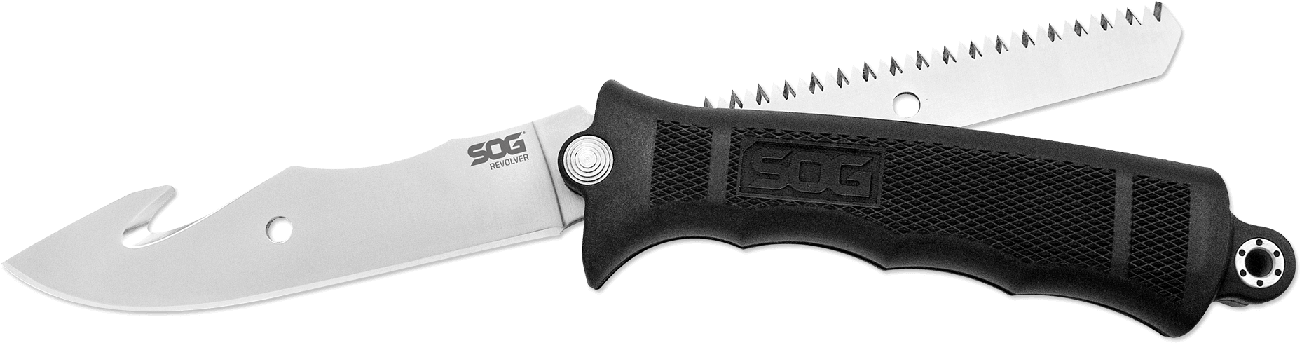 Blade Details - Sog Fx20-n Revolver Hunting Knife, Satin (1330x546), Png Download