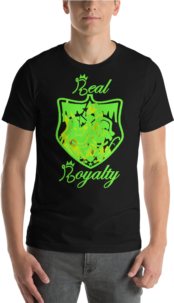 Real Royalty Green Fire Short Sleeve T Shirt - T-shirt (1000x1000), Png Download