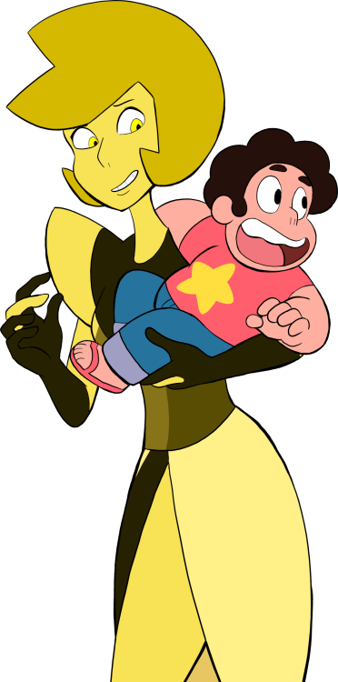 Steven, Yellow Diamond, And Steven Universe Image - Cartoon (372x750), Png Download