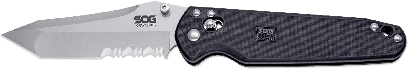 Blade Details - Sog X-ray Pocket Knife Vision (1330x546), Png Download