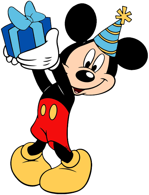 Clipart Free Library Disney Birthdays And Parties Clip - Mickey Mouse Happy Birthday Png (490x642), Png Download