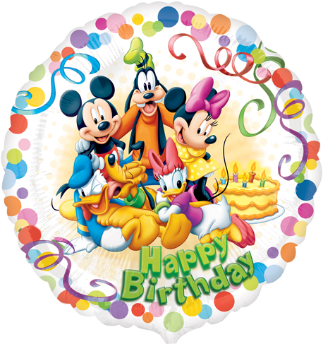 Happy Birthday Mickey Mouse Balloons (500x500), Png Download