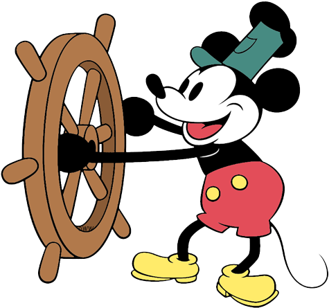 Classic Mickey Mouse Clip Art - Mickey Mouse Logo Steamboat Willie (500x465), Png Download