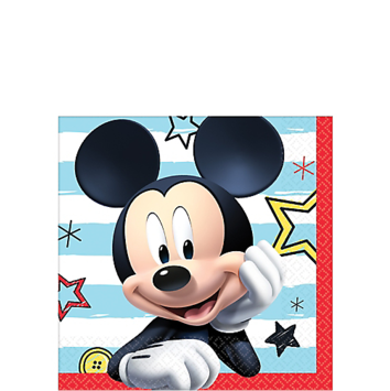 Mickey On The Go Birthday Beverage Napkins, 5" - Mickey Mouse 18 Balloon (353x480), Png Download