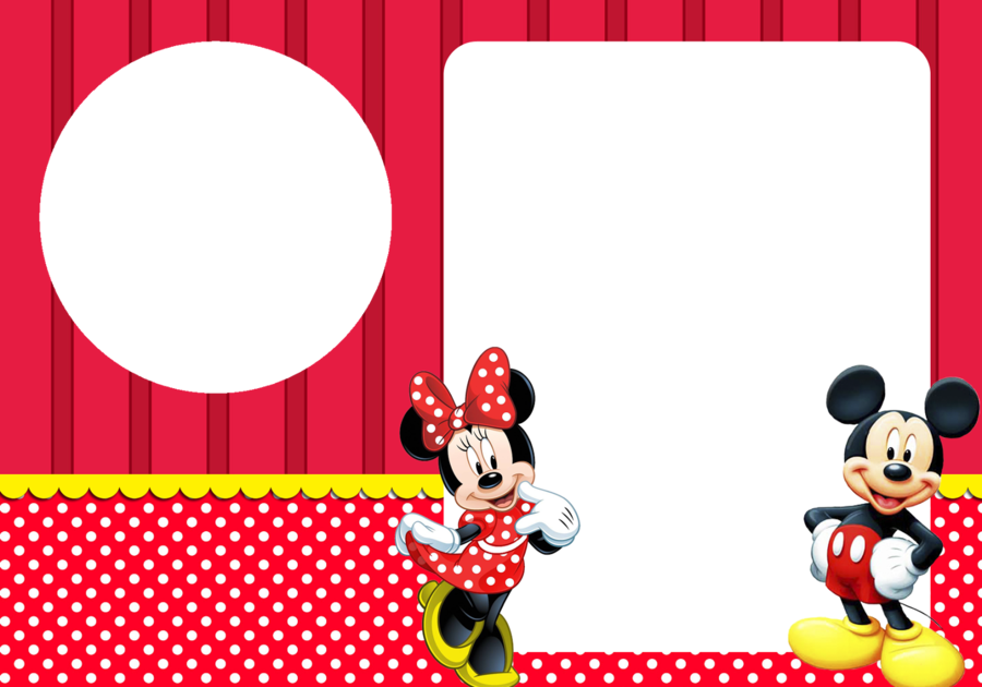 Convite Minnie Png Clipart Minnie Mouse Mickey Mouse - Convites Da Minnie E Mickey (900x630), Png Download