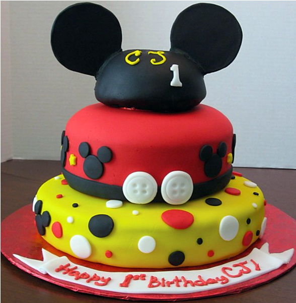 Mickey Mouse 1st Birthday Png Download - Cake (800x600), Png Download