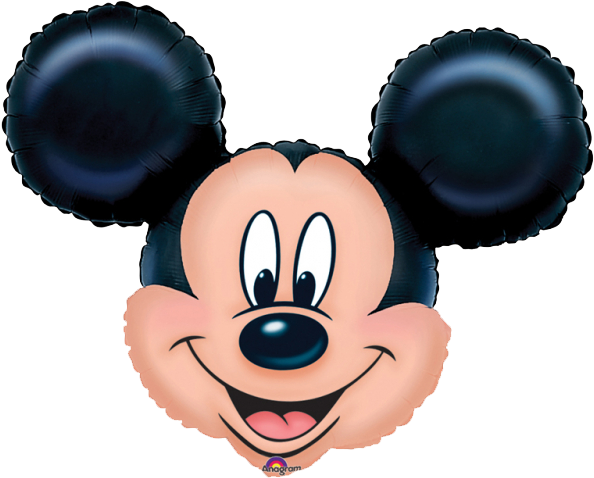 Mickey Mouse Head 27" Supershape Foil Balloon - Mickey Mouse Head Shaped Supershape Foil Balloon (600x600), Png Download