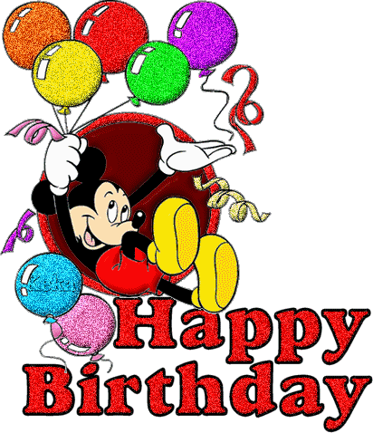 Mickey Birthday Png - Happy Birthday Kavya Gif (412x478), Png Download