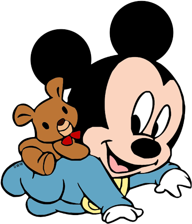 Baby Mickey, Teddy Bear - Imagenes De Mickey Bebe (403x457), Png Download