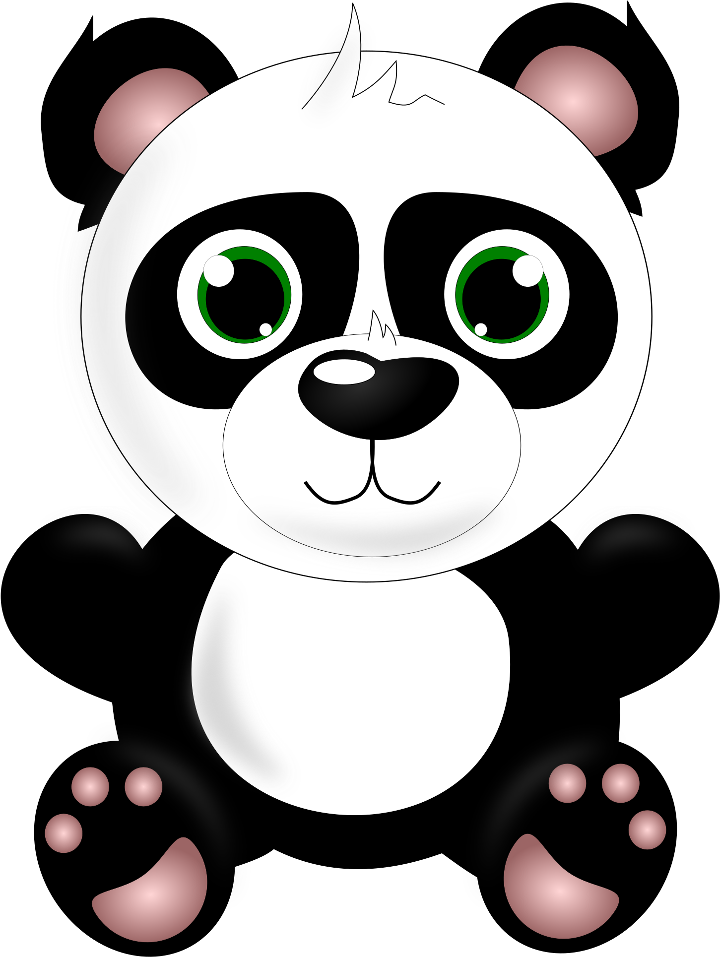 Panda Clipart Clip Art Baby - Cute Panda Clipart Png (1697x2400), Png Download