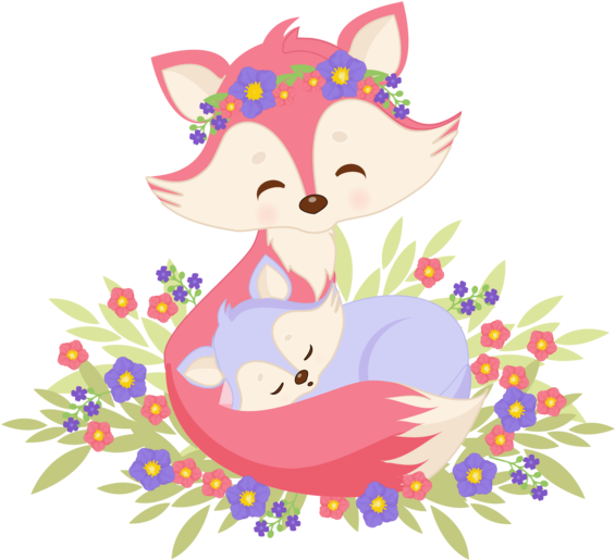 Phoenix Flag Clipart Baby Boy - Cute Girl Fox On Clipart (500x500), Png Download