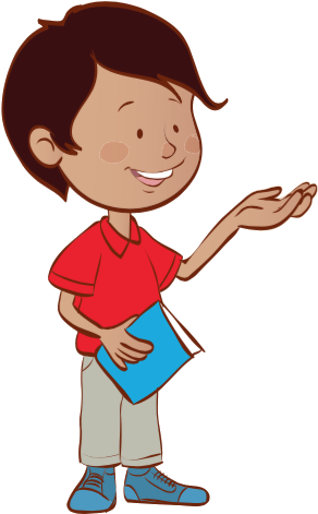 Niño Habla Con Libro En Mano (335x507), Png Download