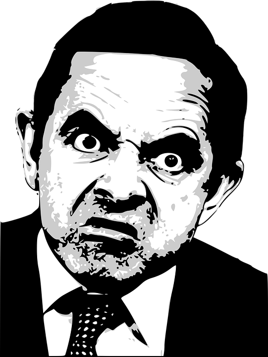 Rowan Atkinson - Mr Bean Stencil (541x720), Png Download