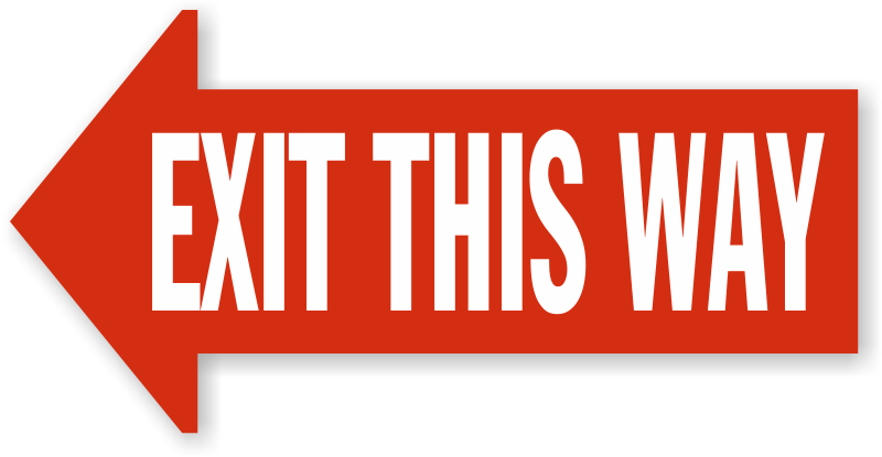 Exit This Way Left Arrow Floor Sign - Exit To The Left Sign (800x415), Png Download